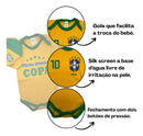 Roupa Brasil Bebê Body Infantil Primeira Copa Menino Menina